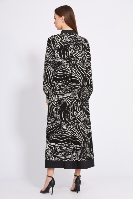 Платье 2430 черный с рисунком EOLA
