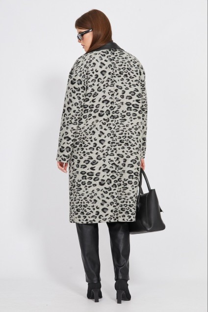 Пальто 2448 серый леопард EOLA