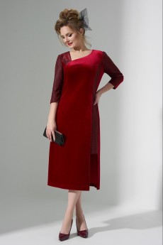 Платье 490 красный Euro Moda