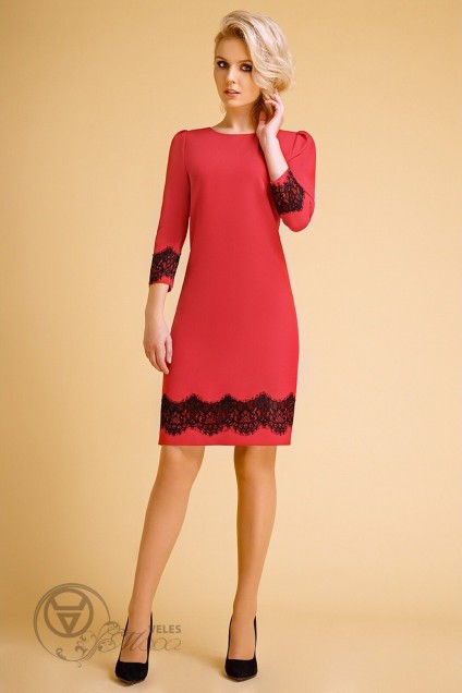 Платье 104 красный Euro Moda