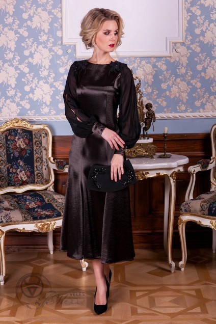 Платье 190-1 черный Euro Moda