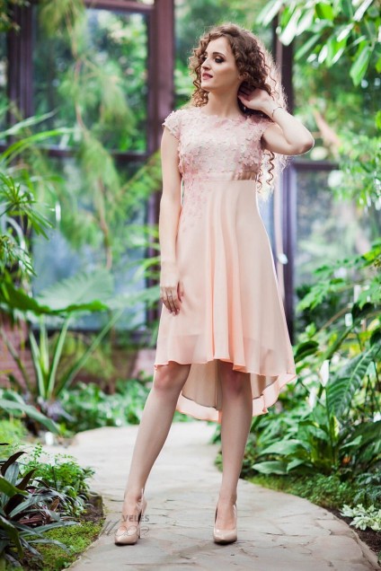 Платье 193 светло-салатовый+персик Euro Moda