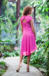 Платье 193 розовый+сиреневый Euro Moda