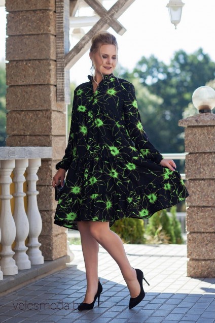Платье 307 зеленый Euro Moda