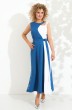 Платье 413 синий джинс с белым Euro Moda