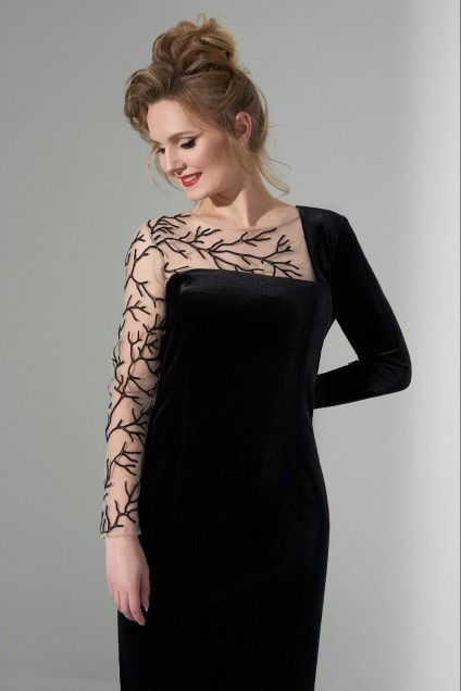 Платье 485 черный Euro Moda