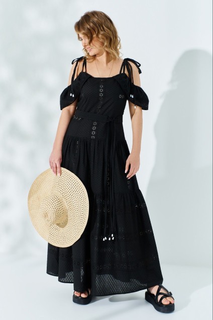 Платье-сарафан 524 черный Euro Moda