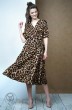 Платье 3387 бежево-коричневый леопард FantaziaMod