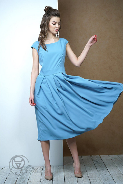 Платье 3452 голубой FantaziaMod