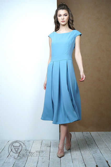 Платье 3452 голубой FantaziaMod