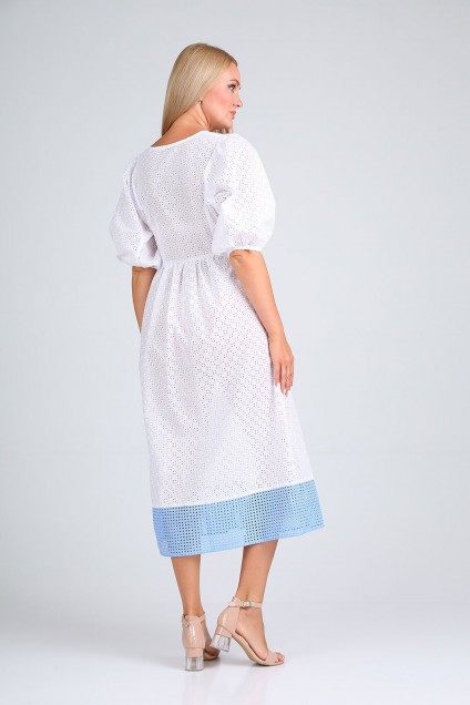 Платье 4090 бело-голубой FloVia