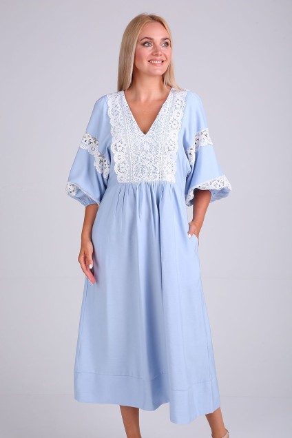 Платье 4095 голубо-белый FloVia