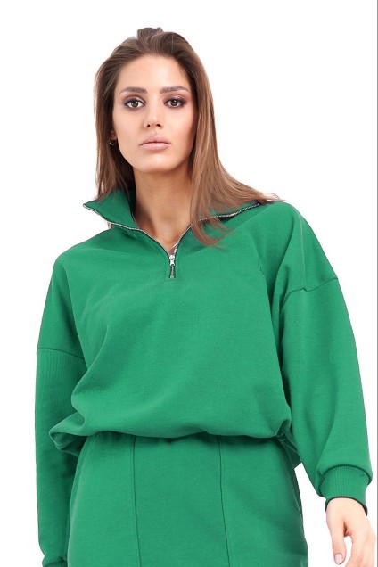 Костюм с юбкой f7001-23-02 зеленый GO wear