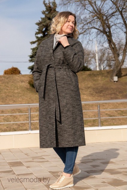 Пальто 1876 серый меланж ID fashion