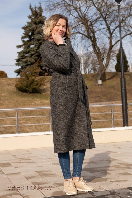 Пальто 1876 серый меланж ID fashion