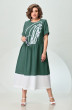 Платье 4071 зеленый + белый INVITE
