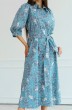 *Платье 1019L голубой + молочный Ivera collection