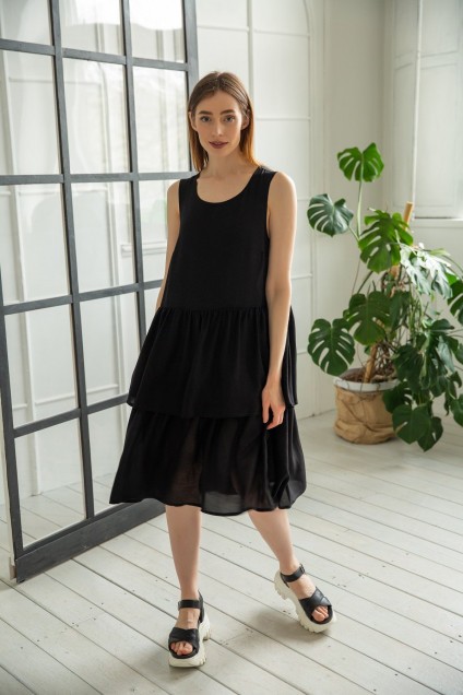 Платье 1023 черный Ivera collection