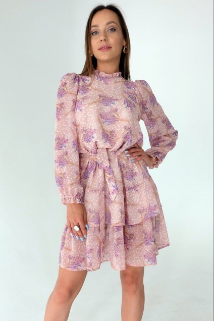 Платье  1034 розовый + белый Ivera collection