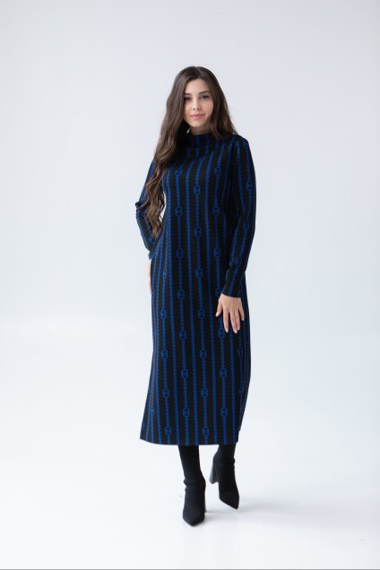 Платье 1053 синий + черный Ivera collection