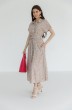 Платье 1082 бежевый + белый Ivera collection