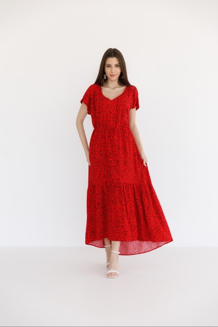 Платье  1086 красный Ivera collection