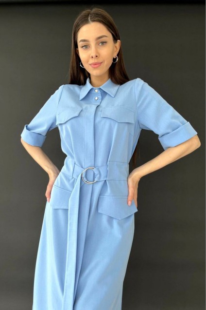 Платье 1087 голубой Ivera collection