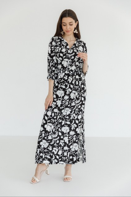 Платье 1088 черный + белый Ivera collection