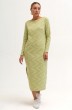 Платье 1113L зеленый + молочный Ivera collection