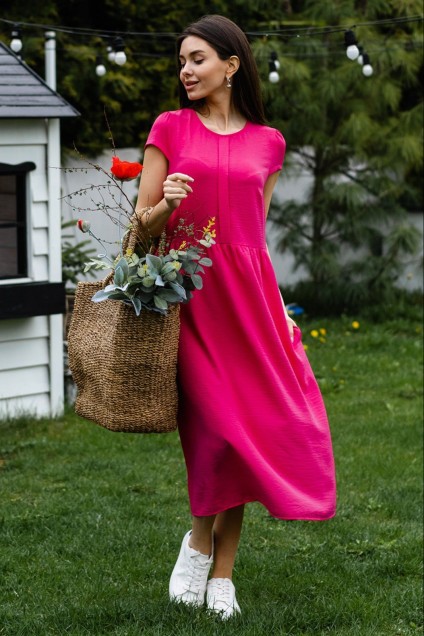 Платье 1119 розовый Ivera collection