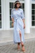 Платье 1124 голубой + белый Ivera collection