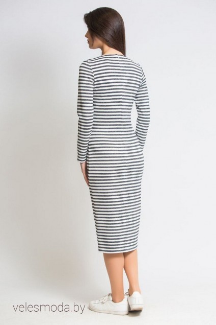 Платье 580 черно-белая полоска Ivera collection