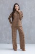 Пижама 6037 коричневый + песочный Ivera collection