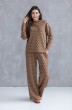 Пижама 6037 коричневый + песочный Ivera collection