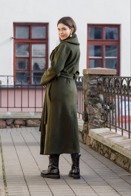 Пальто 7006-1 зеленый Ivera collection