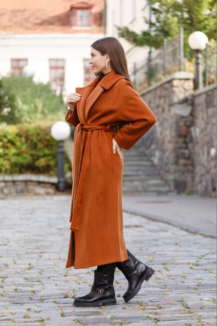 Пальто 7006-1 рыжий Ivera collection