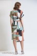 Платье 808 беж+бирюза+коричневый Ivera collection