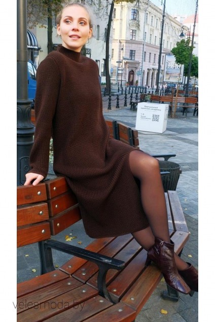 Платье 840 коричневый Ivera collection