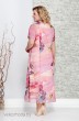 Платье 1644 розовый+цветы Ивелта Плюс
