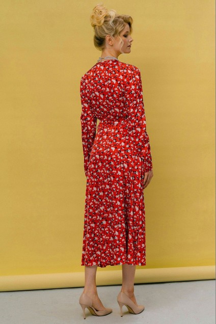 Платье 2420 красный цветочек JRSy