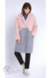 Пальто 1726 розовый+серый Jersey (Джерси)