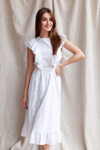 Платье 208-21 белый KRASA
