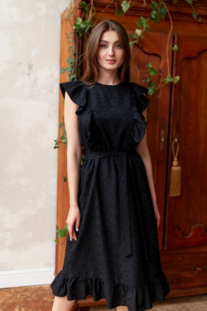 Платье 208-21 черный KRASA