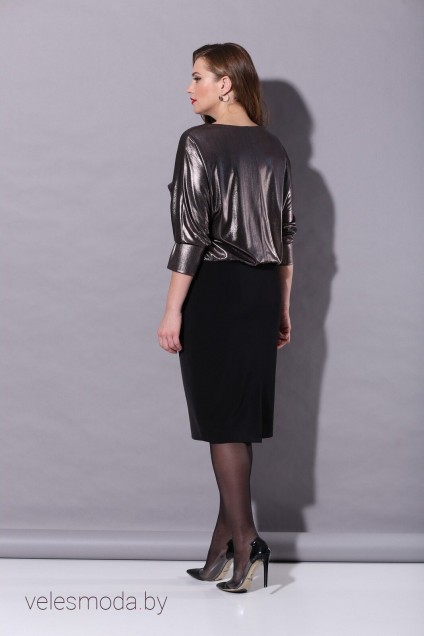 Платье В-230 черный+графит Карина Делюкс