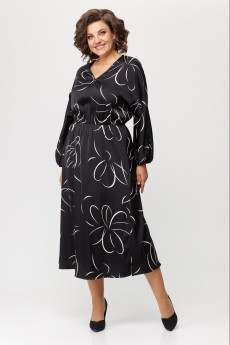 Платье 9957-1 черный Карина Делюкс