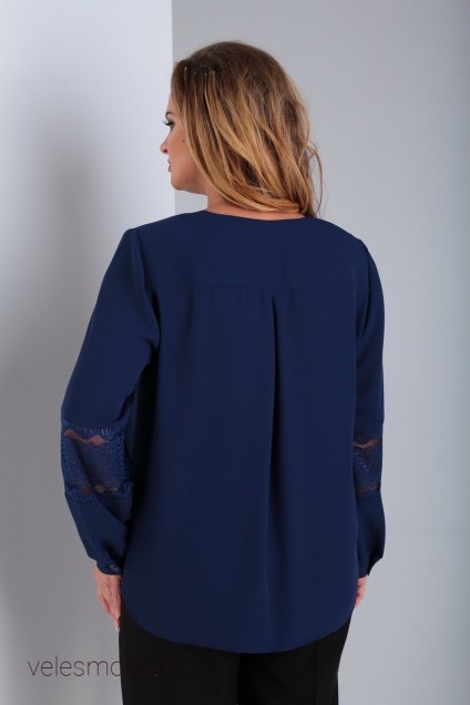 Блузка 1840 синий Ксения стиль