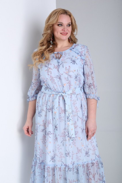 Платье 1874 голубой Ксения стиль