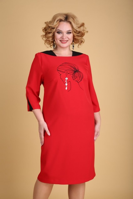 Платье 1940 красный Ксения стиль