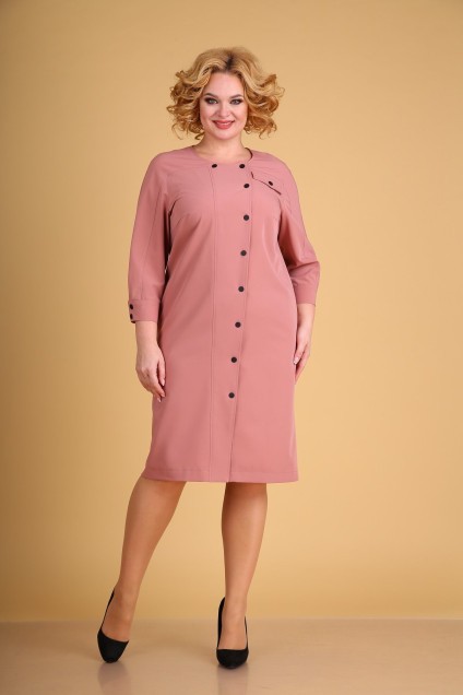Платье 1942 розовый Ксения стиль
