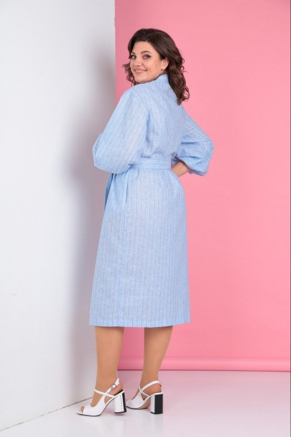 Платье 1283 голубой + полоска LADIS LINE